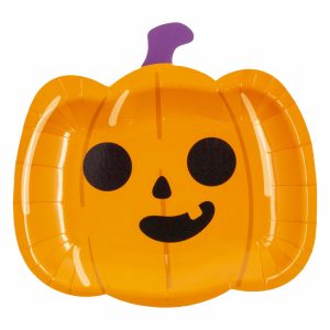 Plato Tendido Diseño Calabaza Halloween PARTY TIME 10 Piezas