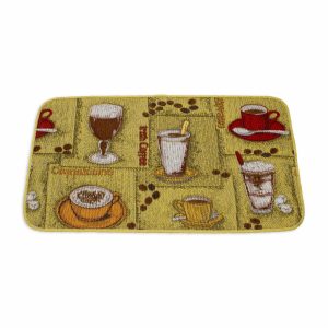 Alfombre Rodapié Collage Tazas Café Verde EMMEVI 50 X 90 Cm