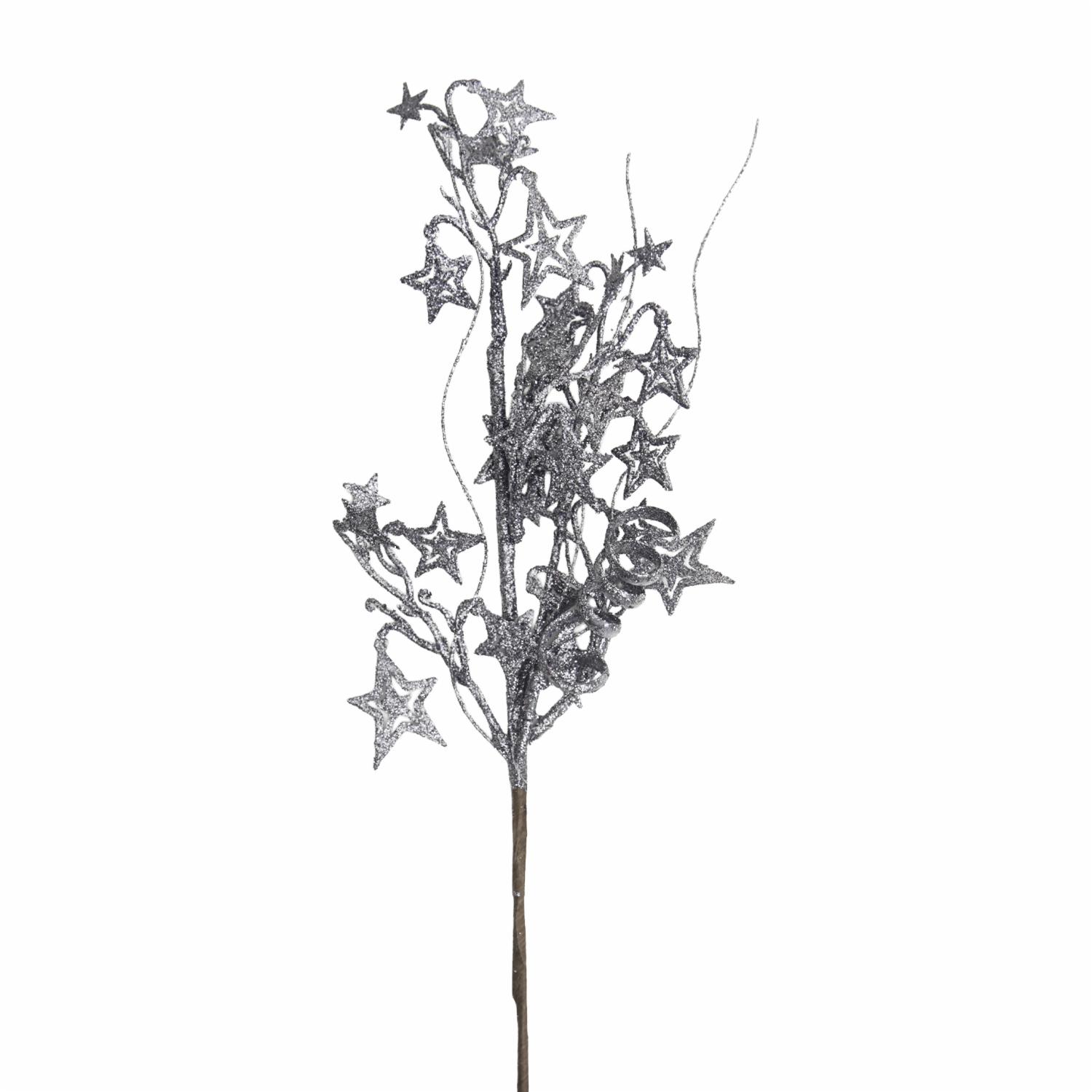 Adorno Navideño Pick Estrellas Plateadas JOY 50 Cm