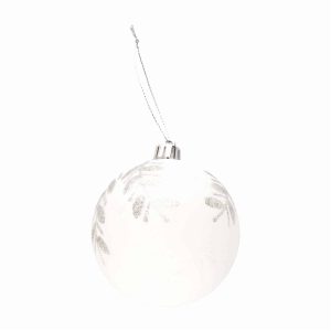 Esfera Navideña Blanca Y Plateada JOY Unidad