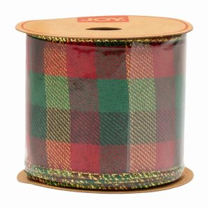 Cinta A Cuadros Rojo Verde JOY 4.5 Metros