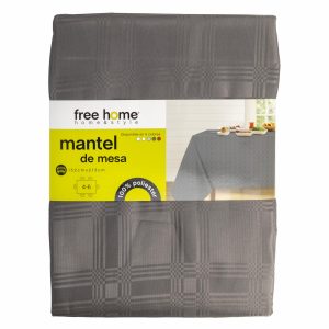 Mantel De Mesa Mantel 6 Puestos Plomo FREE HOME 152X213 CM