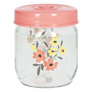 Frasco Con Tapa Rosa Flor Primavera Pequeño HEREVIN