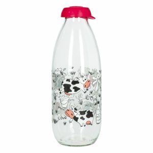 Botella Para Leche Decorada Fucsia HEREVIN 1 L