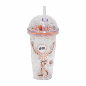 Vaso Doble Pared Con Sorbete Y Tapa Burbuja Diseño Halloween FREE HOME 470 Ml