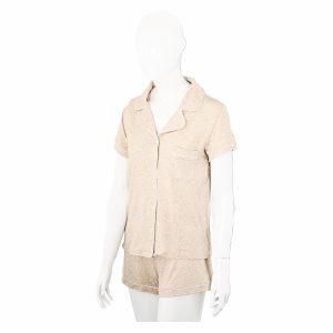 Set De Pijama 2 Piezas Blusa Abierta Manga Corta Y Pantalón MGX BASIC