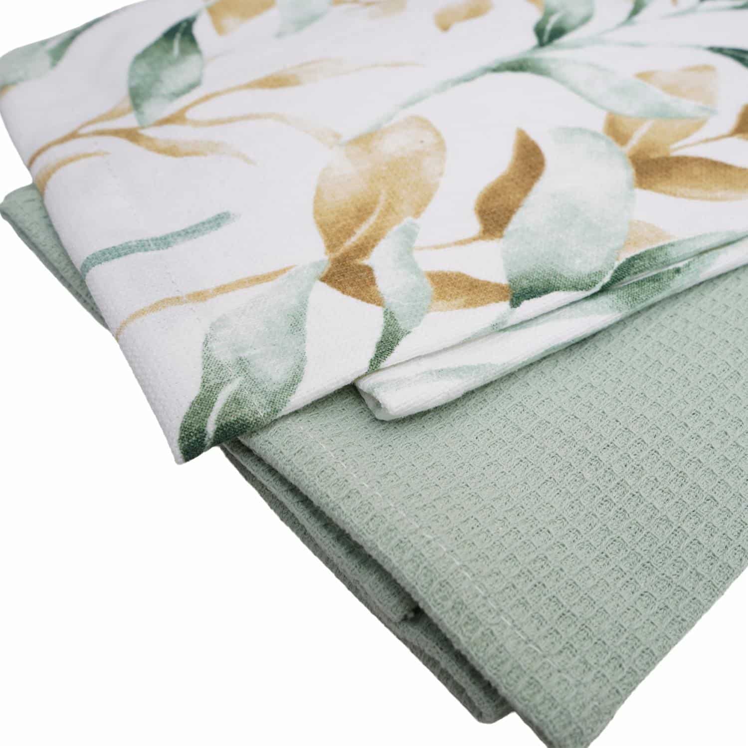 Set Toallas De Cocina Aqua Flores Azul FREE HOME 2 Piezas - Imagen 2