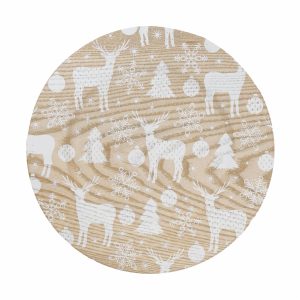 Plato Navideño Base Renos Blancos Z&L 33 Cm