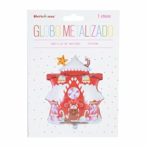 Globo Metalizado Castillo De  Navidad UNIFELICIDAD 70 Cm X 49 Cm