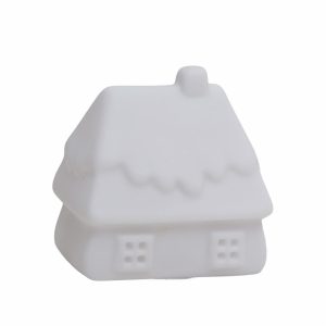 Adorno Navideño Casa De Navidad Blanco Con Luz Led HE WEI 1 Pieza