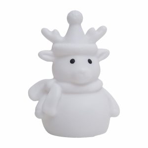 Adorno Navideño Reno Blanco Con Luz Led HE WEI 1 Pieza