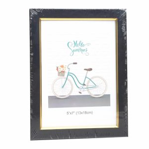 Porta Retrato Negro Con Dorado XINKAI 5X7″