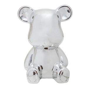Adorno Decorativo Plateado Oso Sentado KOOME