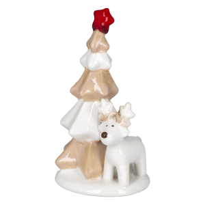 Adorno Navideño Cerámica Árbol Reno JOY 1 Pieza U11813
