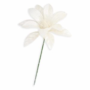 Flor Navideña Blanca JOY 23 Cm