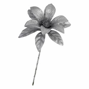 Flor Navideña Plata JOY 23 Cm