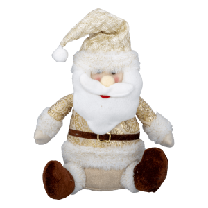 Adorno Navideño Papa Noel Sentado Dorado JOY 20X28 Cm