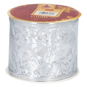 Cinta Navideña Plata Lentejuela Estrella JOY 6X270 Cm