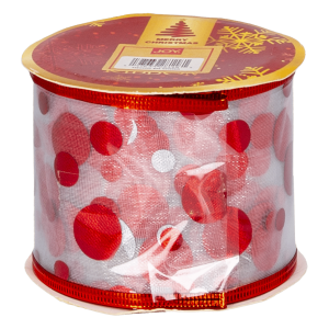 Cinta Navideña Roja Lentejuela Estrella JOY 6X270 Cm