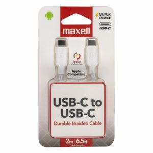 Cable De Carga Rápida Trenzado 2M Usb C A Usb C Blanco MAXELL 2M