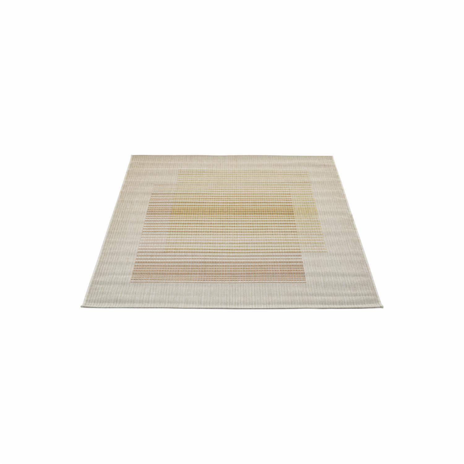 Alfombra Modelo Mundo Cuadrícula Doble, Tonos Beige Con Naranja THREE CARPENTS 135 x 190 Cm