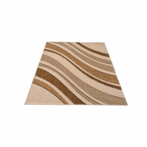 Alfombra De Área Decorativa Con De Ondas Tono Café Beige BALTA 230 x 160