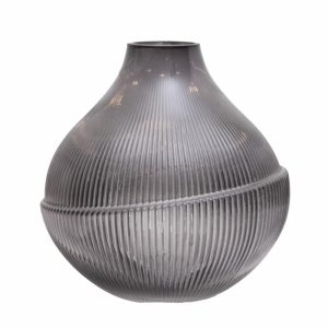 Florero De Vidrio Transparente Con Surcos CONCEPTS 14,04 X 46,05