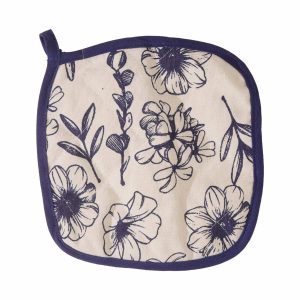 Agarradera Estampado Floral Cris Azul FREE HOME 20 X 20 Cm