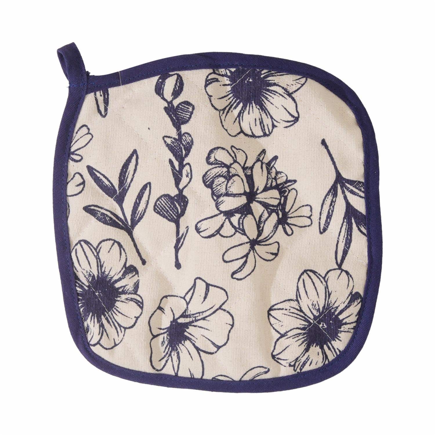 Agarradera Estampado Floral Cris Azul FREE HOME 20 X 20 Cm