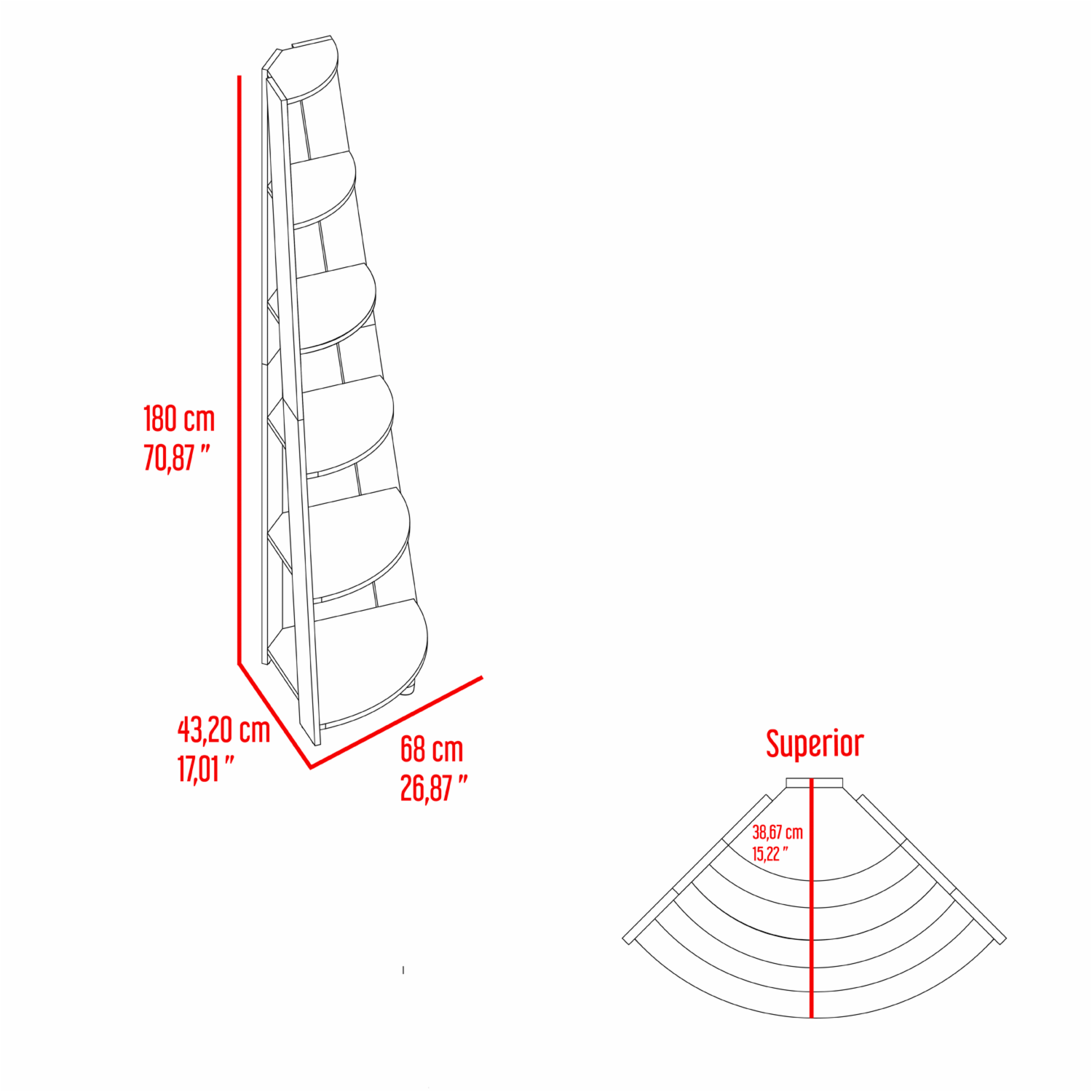 Estantería Esquinera Garden Fresno RTA MDF - Imagen 8