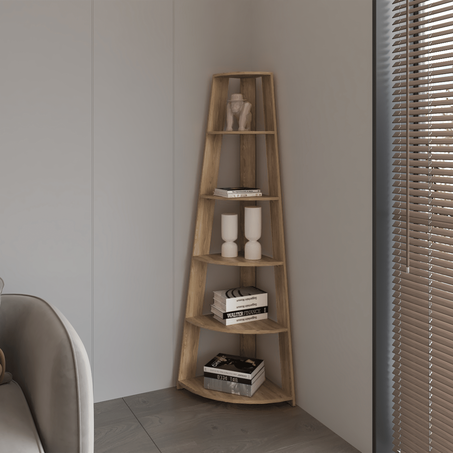 Estantería Esquinera Garden Fresno RTA MDF - Imagen 6