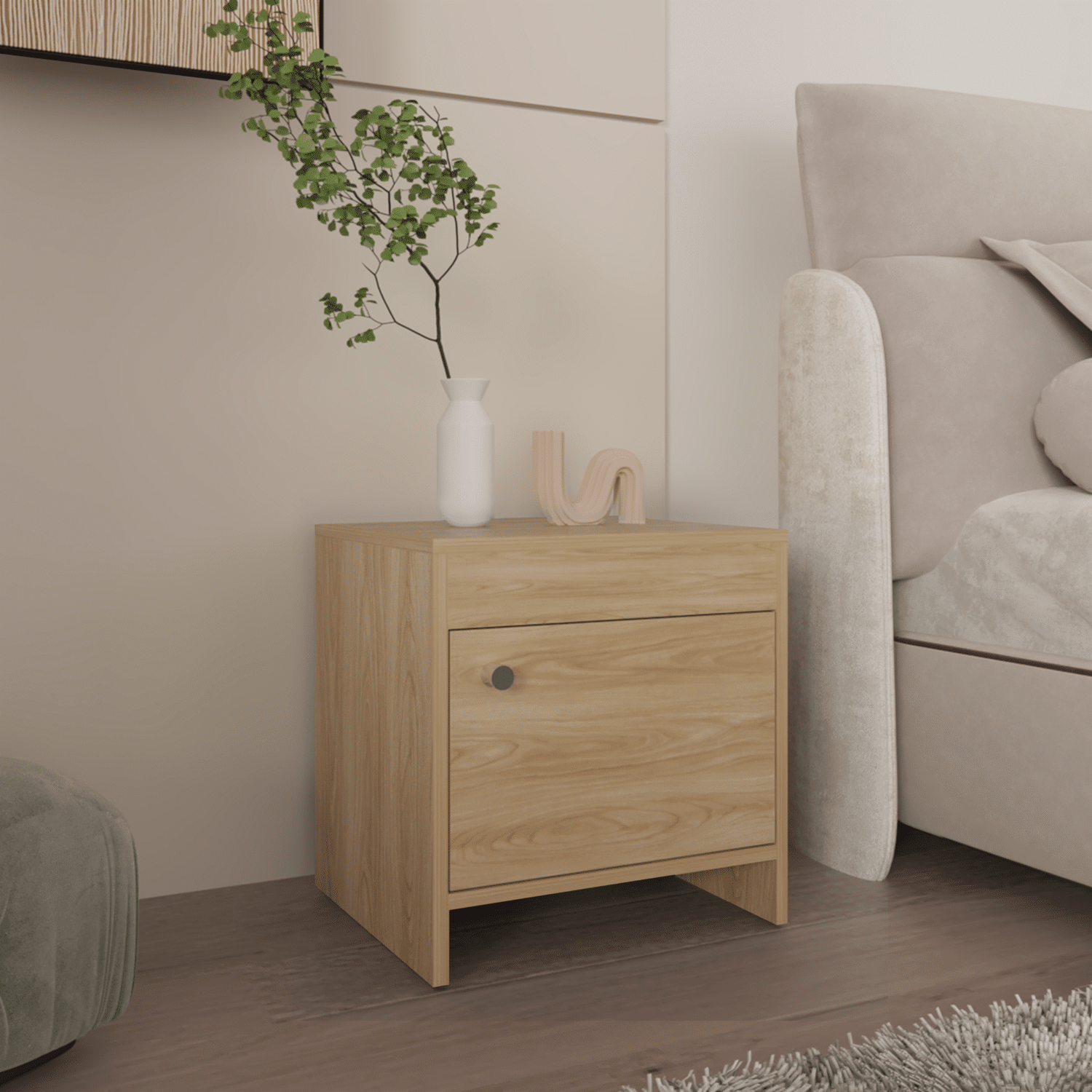 Mesa De Noche Rovere Fresno Europeo RTA MDF - Imagen 4