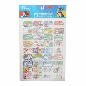 Tarjetas Adhesivas Para Regalos Con Acabado Metalizado Disney PRIMAVERA X 36 Piezas