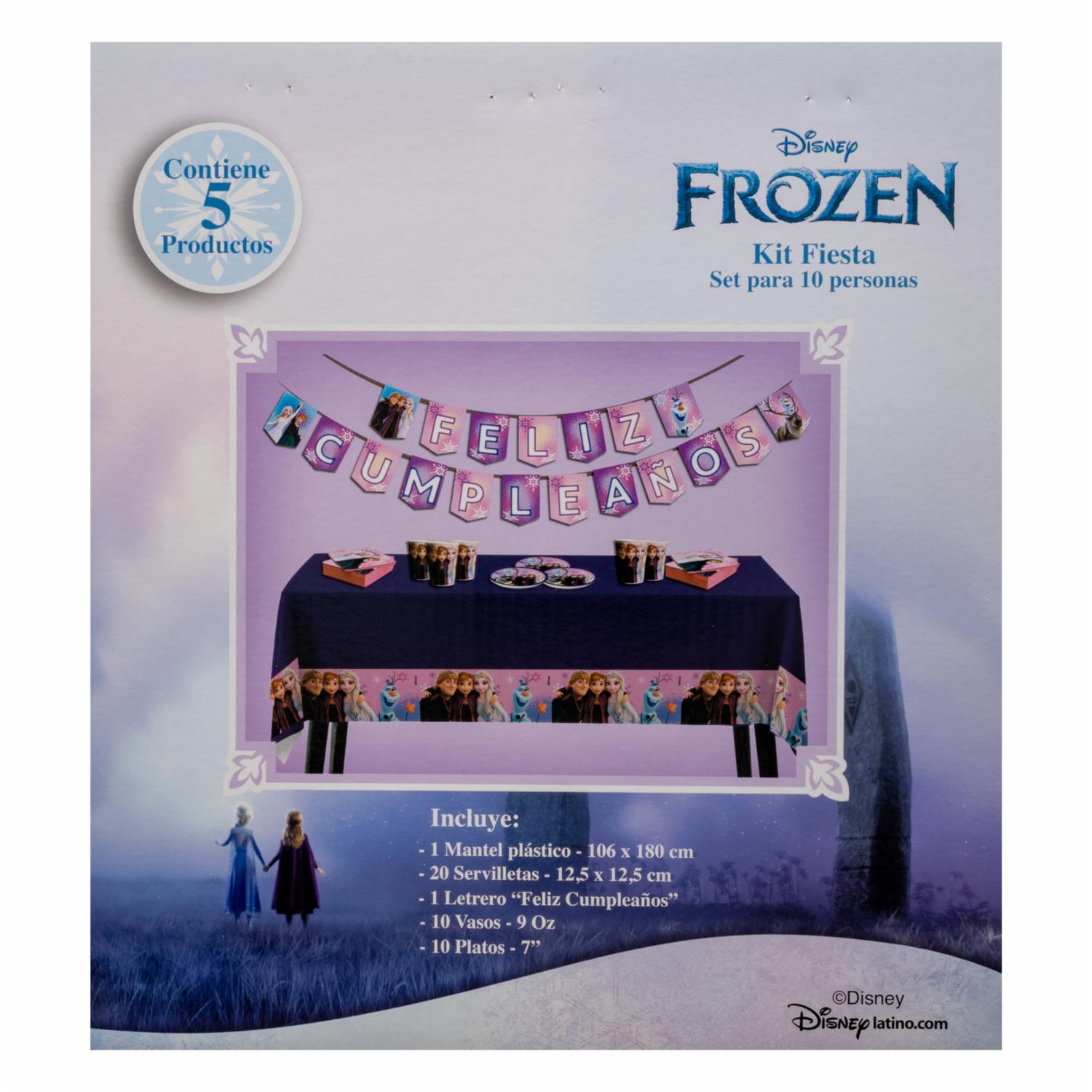 Set De Mesa Para Cumpleaños Diseño Frozen DISNEY 10 Personas - Imagen 3