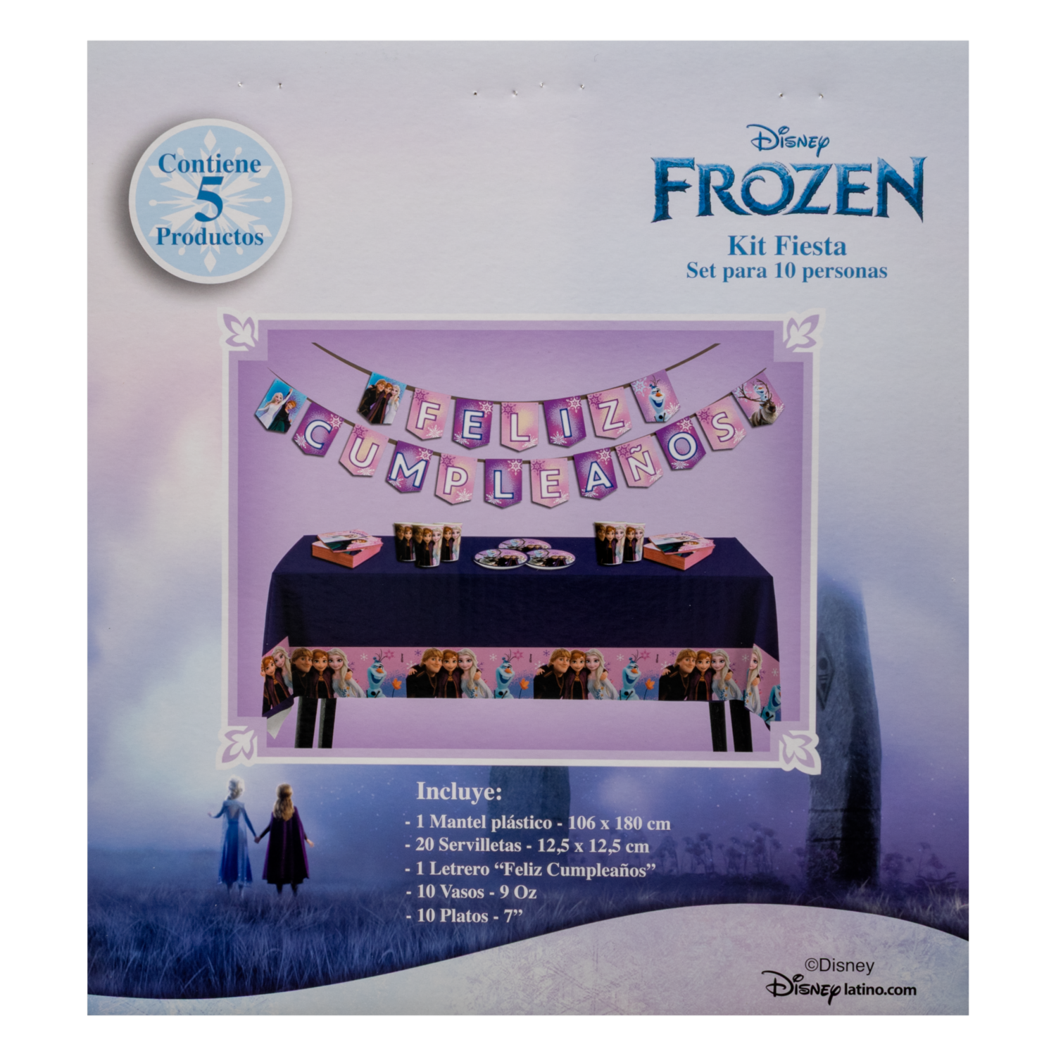Set De Mesa Para Cumpleaños Diseño Frozen DISNEY 10 Personas - Imagen 4