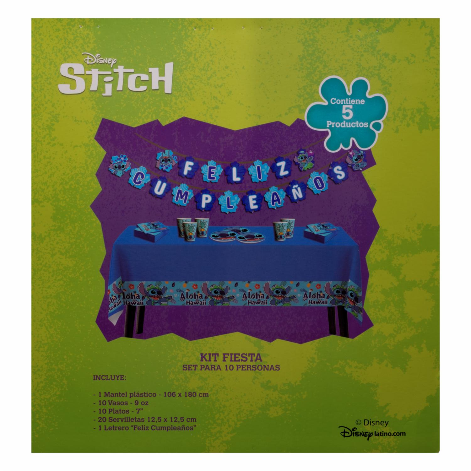 Set De Mesa Para Cumpleaños Diseño Stitch DISNEY 10 Personas - Imagen 3