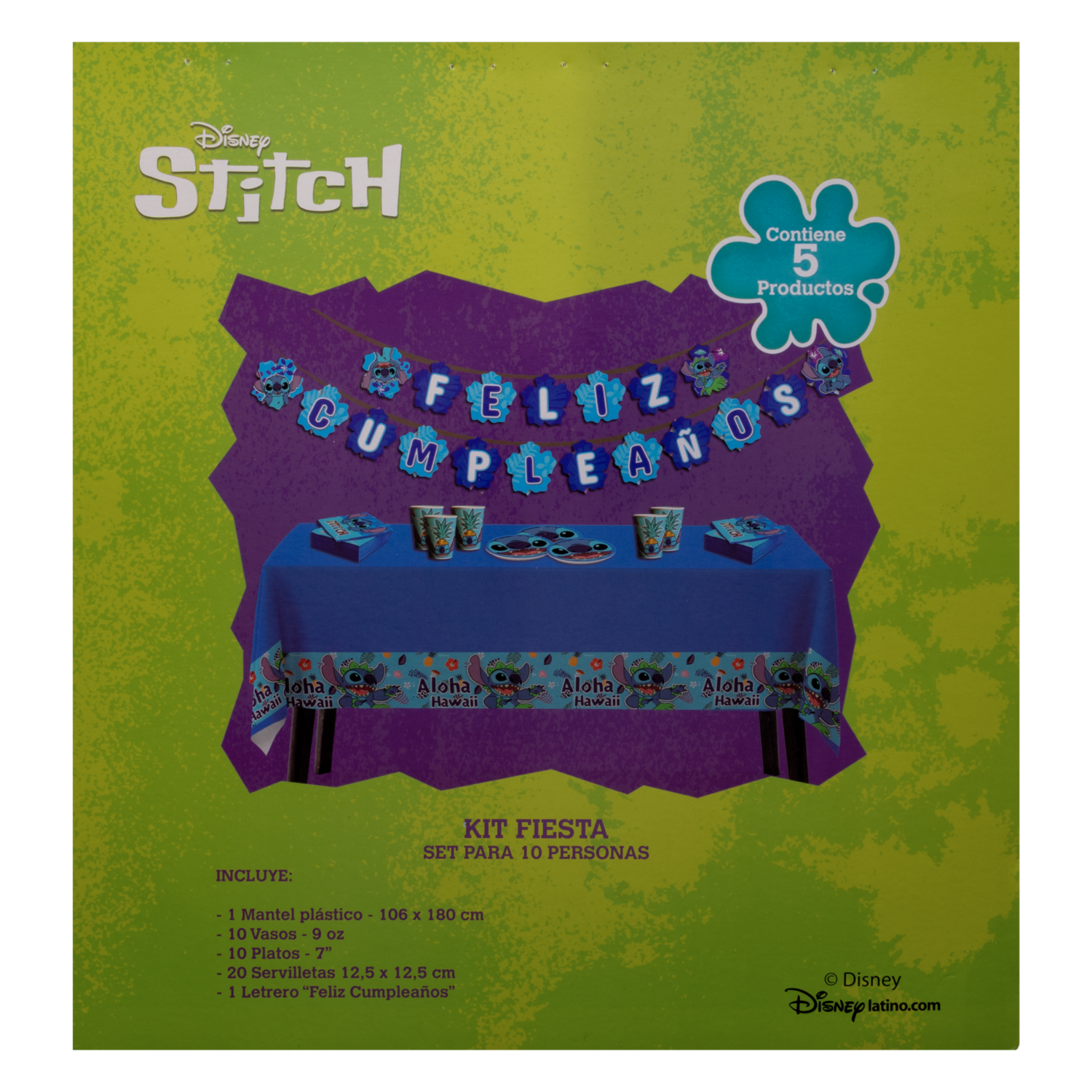 Set De Mesa Para Cumpleaños Diseño Stitch DISNEY 10 Personas - Imagen 4