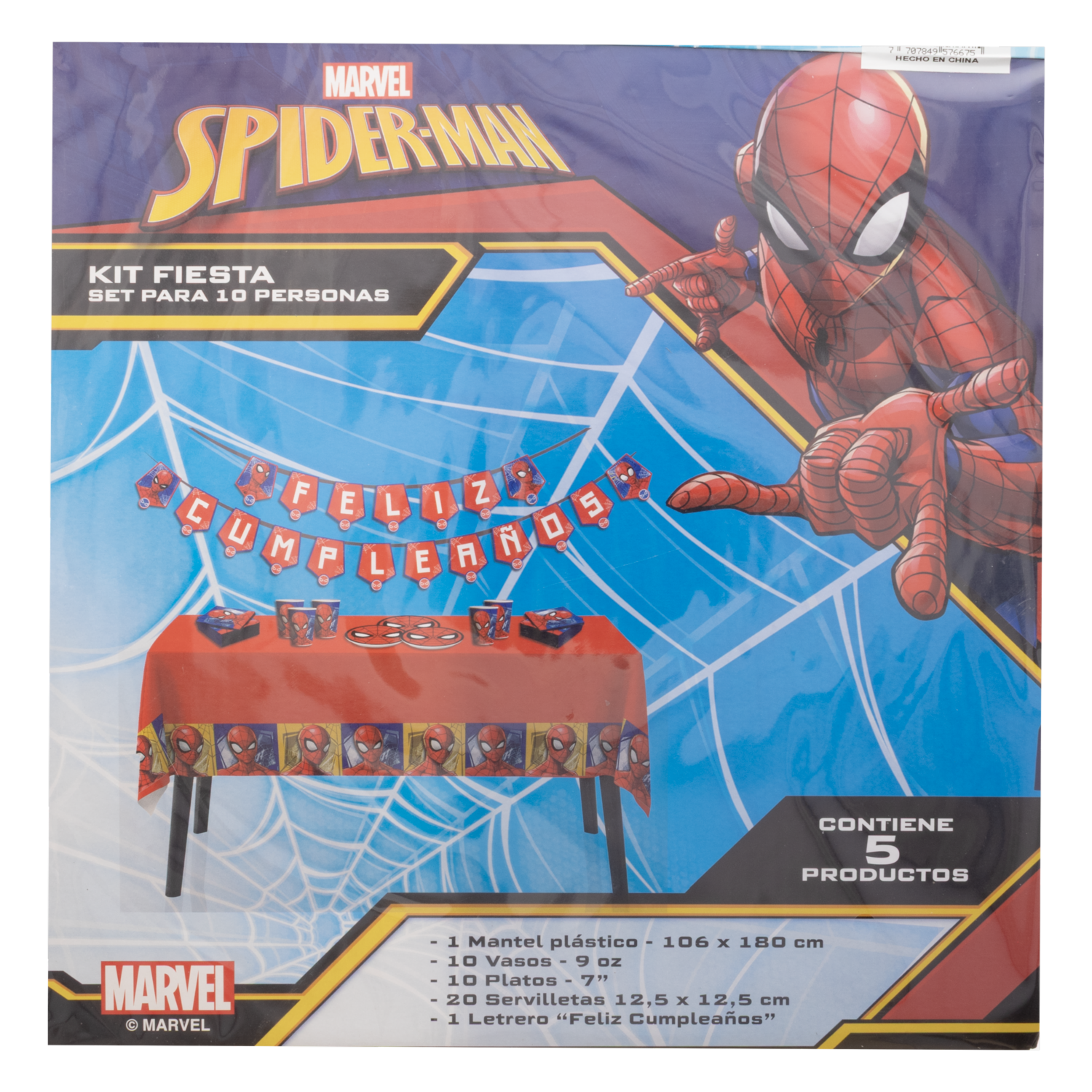 Set De Mesa Para Cumpleaños Diseño Spiderman DISNEY 10 Personas - Imagen 4