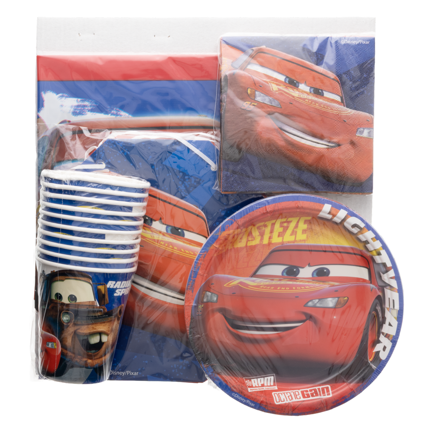 Set De Mesa Para Cumpleaños Diseño Cars DISNEY 10 Personas - Imagen 2