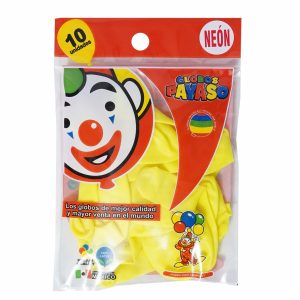Globos N10 Neón Amarillo GLOBOS PAYASO X 10 Uds