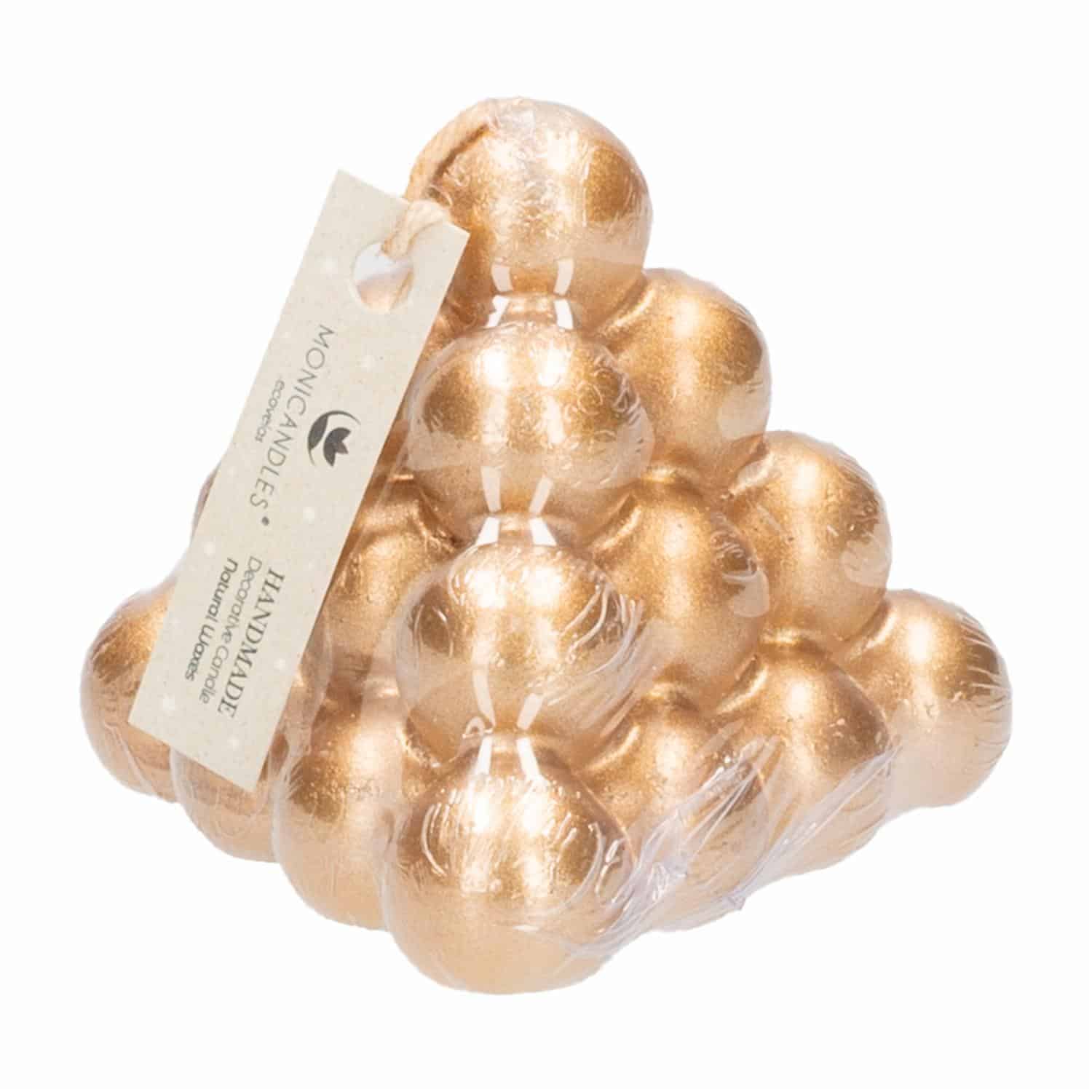 Vela Navideña Bubble Pirámide Dorada Pequeña MONICANDLES Unidad