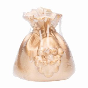 Vela Navideña Regalo De Santa Color Dorado MONICANDLES Unidad