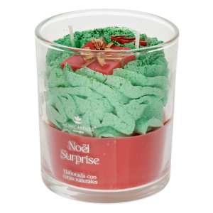 Vela Decorativa Navideña En Vaso Noël Surprise MONICANDLES 200 G