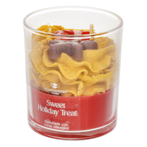 Vela Decorativa Navideña En Vaso Sweet Holiday Treat MONICANDLES Dorado