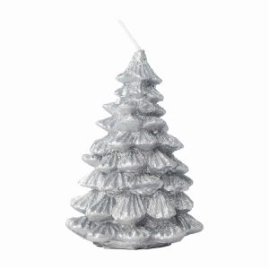 Vela Figura Árbol Navidad Escar Plata LAVEL 9 X 7 Cm