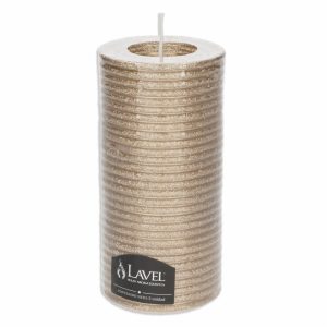 Vela Decorativa Texturizada Redonda Dorada LAVEL 15 X 7 Cm