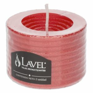 Vela Decorativa Texturizada Redonda Roja LAVEL 7 X 5 Cm