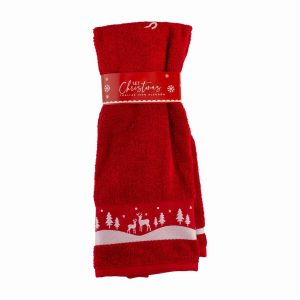 Toalla De Manos Navidad Renos Rojo RENATTA 80 X 50 Cm