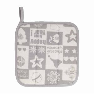 Coge Ollas Navidad Gris HECHO AQUÍ 20 X 20 Cm