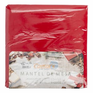 Mantel De Mesa Navideño Llano Rojo 240X150 CM CAESAR’S FACTORY 8 Puestos